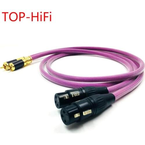 TOP-HiFi Pair 2RCA Male to 2XLR Female Cable RCA XLR Balanced Reference Interconnect Audio Cable with Gold plated PLUG