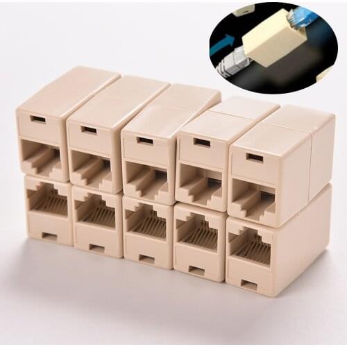 10Pcs RJ45 Lan Network Ethernet Cable Extender Joiner Adapter Coupler CAT 5