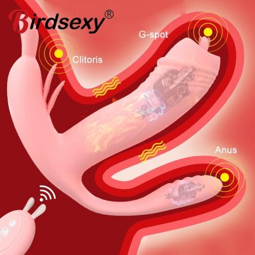 Vagina Tongue Licking Heating Vibrator Female Wearable Dildo Vibrator Clitoris Stimulator Anal Massage Oral Sex Toy for Women