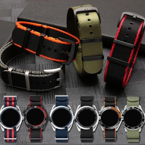 Military Nato Nylon Watch Strap Force Parachute Bag Elastic Nylon Watch Band 20 22mm Belt For Submariner Watch for Any Watch