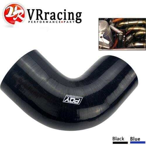VR - 3" 76mm 90 Degree Elbow Silicone Hose Pipe Turbo Intake Blue Black vr-SH9030-QY