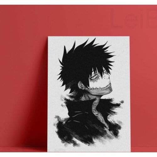 Japanese Anime My Hero Academia Art Poster Comic Character Minimalist Black and White Canvas Painting Home Decor Teen Bedroom