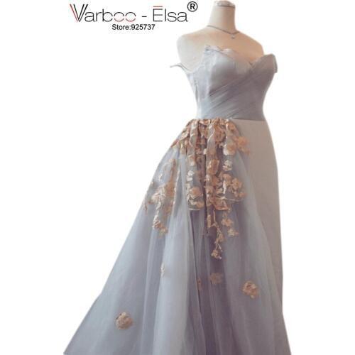 2018 Robes De Soiree Longue Sheath Sweetheart Strapless Tulle Arabic Evening dress Pleated Hand-made Flowers Long Party Dresses