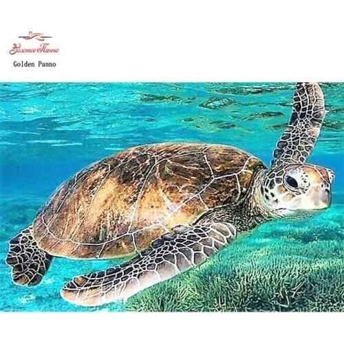 GOLDEN PANNO Diamond Painting Full Square 5D Diy Daimond Embroidery Diamant Mosaic Sale Displasy Broderie Diamant "sea turtle"01