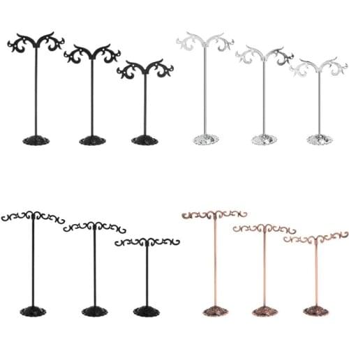 1 Set Jewelry Shelf Display Rack Stand Holder Earrings Ear Stud Metal Organizer Storage Vintage Exquisite Gifts Boutique Tree Cr