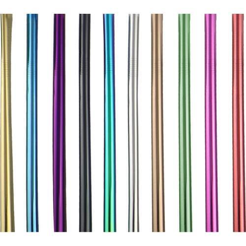 1-Pc 12mm Extra Wide Drinking Milkshake and milk tea Straw Reusable Straws 304 Stainless Steel Pink Green Rainbow Straws