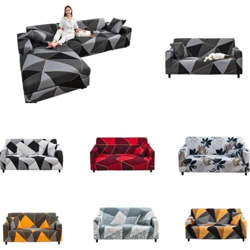 Sofa Cover Geometric Couch Cover Elastic Sofa Cover for Living Room Pets Corner L Shaped Chaise Longue Sofa Slipcover 1PC