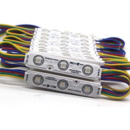 20pcs Samsung Chip RGB LED Module injection lens 5050 Super Bright Advertising Light Changeable color Waterproof Sign Backlight