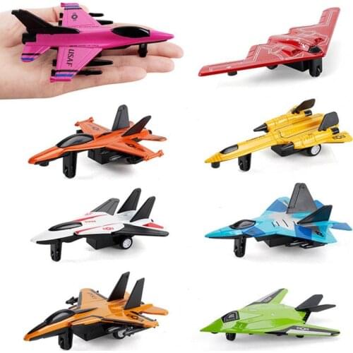 4Pcs Simulation Mini Plastic Hand-eye Coordination Pull Back Airplane Model Toys for Kids