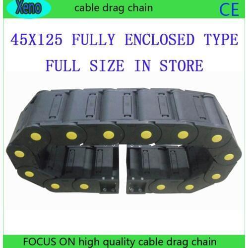 Free Shipping 45x125 1 Meters Fully Enclosed Type Plastic Cable Drag Chain Wire Carrier
