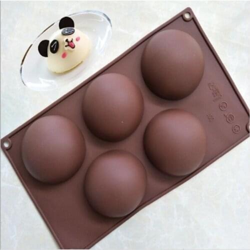 5-cavity semicircular silicone cake mold, high temperature resistant, non-fading, easy to clean and bake DIY