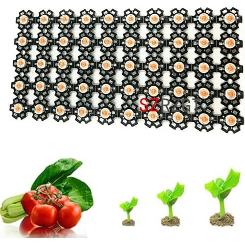 50PCS led 1W/3W 400nm ~ 840nm Full spectrum For plant growth