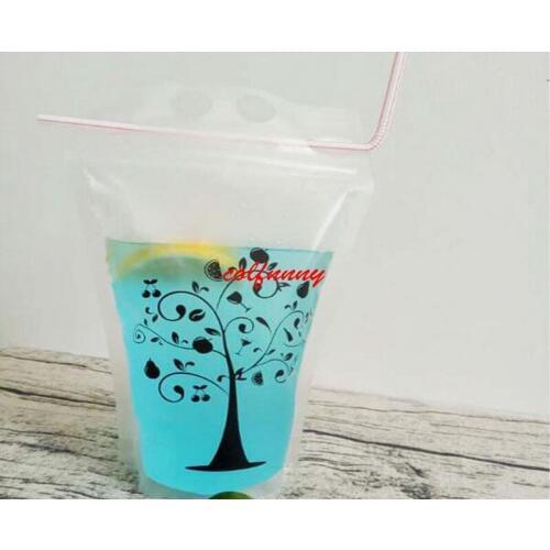 500pcs/lot DIY Drink Container Drinking Bag Fruit Juice Food Storage Bag Transparent Self-sealed Plastic Beverage Bag F062104
