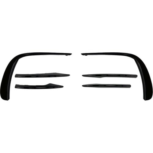 6Pcs for Mercedes Benz E Class W213 E260 2021 Bright Black Front Fog Light Decoration Strips Cover Trim Bumper Grille