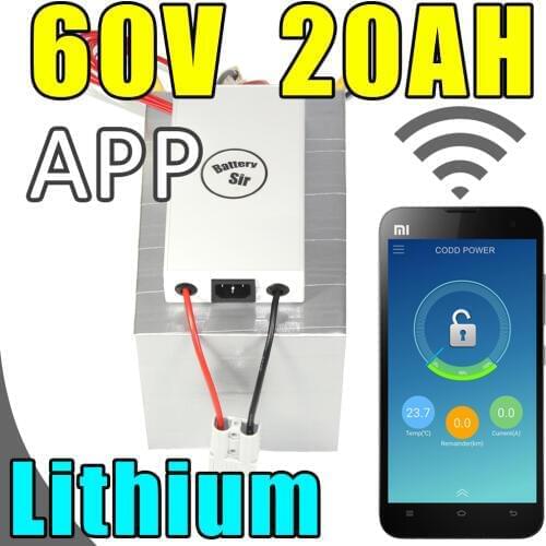 60v 20ah lithium battery app remote control Bluetooth electric bicycle Solar energy battery pack scooter ebike 1000w