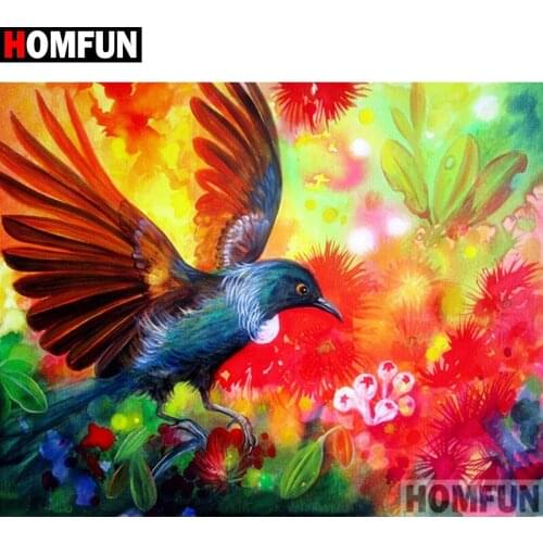 HOMFUN Full Square/Round Drill 5D DIY Diamond Painting "Birds and flowers" 3D Diamond Embroidery Cross Stitch Home Decor A19029