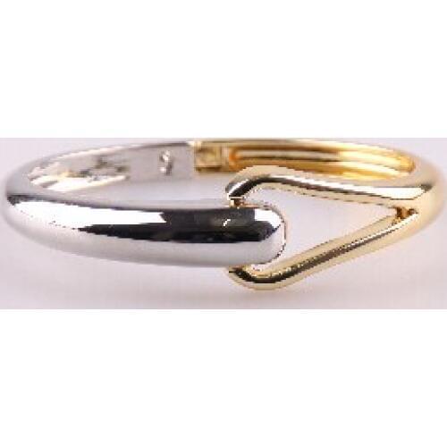 Free shipping new arrival half rhodium and half gold plating zinc alloy bangle women fashion cuff bangles Jewelry