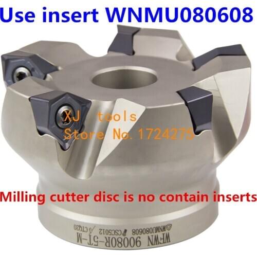 WFWN900 CNC Milling cutter knife dish Use insert WNMU080608EN-GM D50-22-4T D63-22-5T D80-27-6T D100-32-7T Free shipping