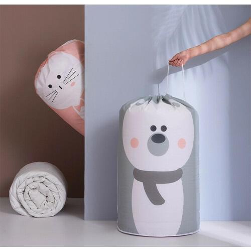 Large Cartoon Laundry Bags Folding Eco Friendly Dirty Clothes Quilt Storage Sundries Toys Baskets Box Home Decor Woven Basket