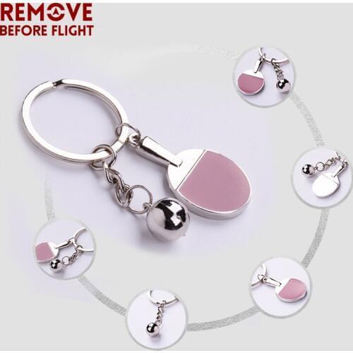 REMOVE BEFORE FLIGHT Llavero Bead Key Ring Table Tennis Shape Key Chains Accessories Present Keychain Fashion Jewelry 10 PCS/LOT