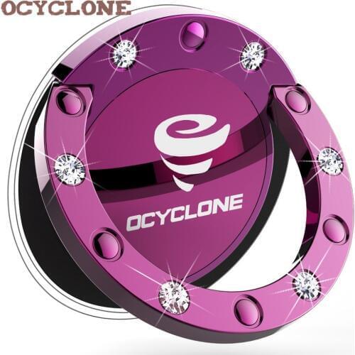 Purple Handy Grip Luxury 360 Degree Metal Bling Bling Diamond Case Finger Ring Holder Kickstand Smartphone Phone Car Stand