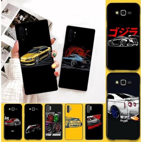 YJZFDYRM Tokyo JDM Drift Sport Car black Phone Case Hull For Samsung Note 7 8 9 10 Lite Plus Galaxy J7 J8 J6 Plus 2018 Prime
