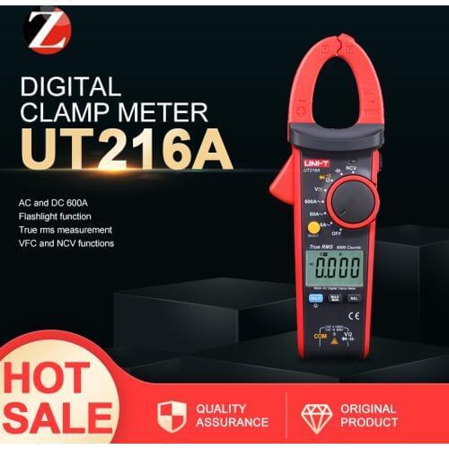 Mini True RMS Digital Clamp Meter UNI-T UT216A LCD Backlight NCV Capacitance AC/DC Current Test