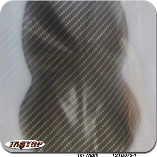 ITAATOP TSTD072-1 Gold Transparent Carbon Fiber Pattern 1m*10M Hydrographic Film Water Transfer Printing Film