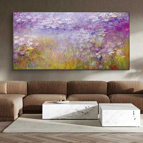 Large Water Lilies by Claude Monet Famous Art Painting Print on Canvas Art Posters And Prints Impressionist Art FlowerPictures
