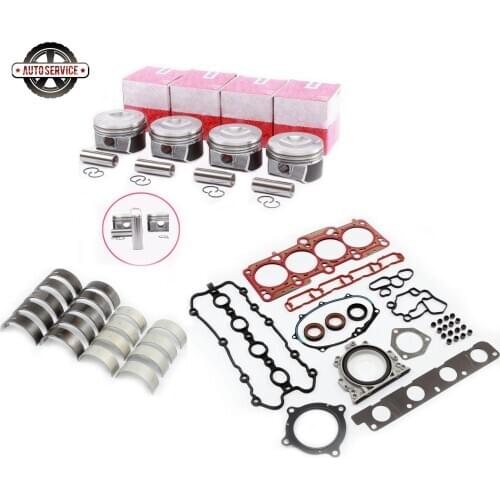 Engine Overhaul Package Repair Set 20mm Pistons Bearing Shell Set Gasket Seal For A4 A6 TT VW Jetta Passat Skoda Octavia 2.0T