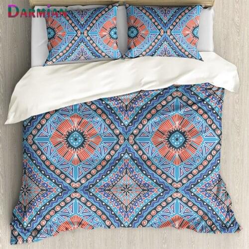 DARMIAN Fashion Bedding Set Vintage Mandala Flower Print Bed Linens Duvet Cover Set and Pillowcase Queen Size Housse De Couette