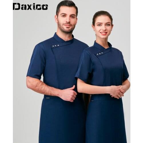 Summer Restaurant Chef Jacket Breathable Waiter Uniform Man Hotel Kitchen Cooking Tops Woman Single Breasted Overalls Catering