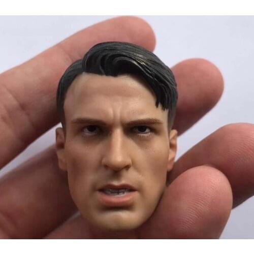 1/6 Scale Angry Steve Rogers Head Sculpt Teeth Showing Head Carving Model Toy for 12in Action Figure