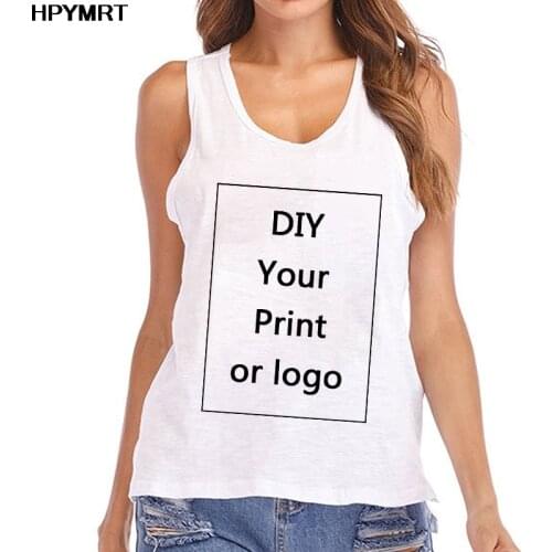Customized Printed Leisure Tank Tops Summer Women DIY Your Like Photo or Logo White Vest Fashion Harajuku Female Tops sleeveless