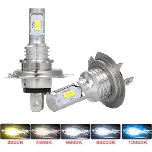 Mini H7 CSP LED Lams For Car Headlight Bulbs H4 H8 H9 H11 9005 Fog Light HB3 9006 HB4 Ice Blue 12000K 8000K 3000K Auto 12V-24V