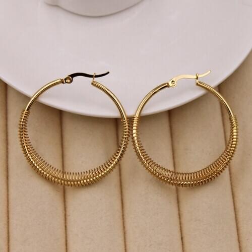 Fashion Trendy Earrings for Womens earring Gold Plate Gold Round Earring hoop Earrings Wedding Jewelry Gift Accessories