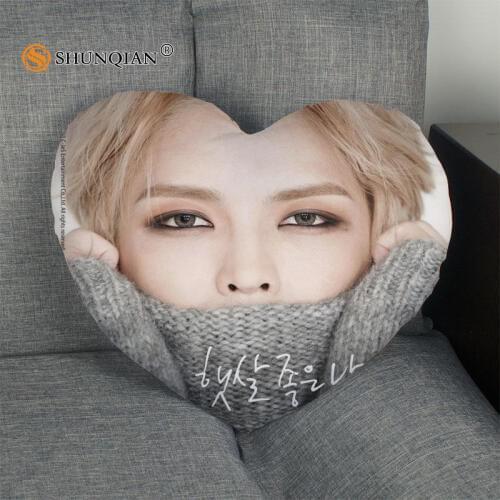 Kim Jae Joong Heart Shape Pillow Cover Custom zipper Pillowcase Just Cover No Core Size 41x36cm,47x42cm