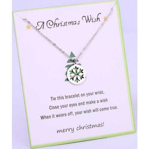 Christmas Wish Snowflake Cross Deer Moose Pendant Necklaces Mother Lover Women Men Unisex Fashion Jewelry Drop Shipping