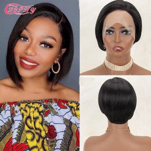 Pixie Cut Straight Bob Wigs 13x4x1 Lace Front Human Hair Wigs Short T Part Lace Human Hair Wig Human Hair Wig For Black Women