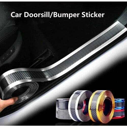 Car Door Sill Strip Anti-stepping Stickers Decorative Strip Paint Protection Stickers Carbon Fiber Anti-collision Stickers