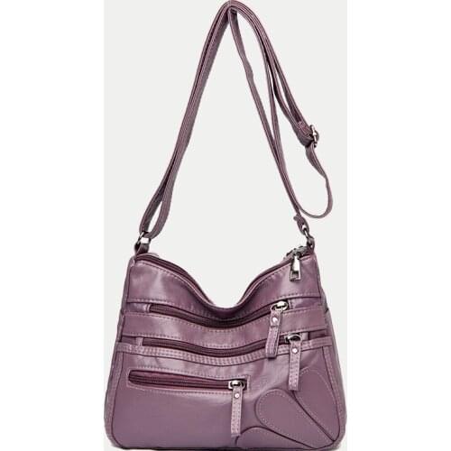 Casual Shoulder Bags for Women Soft PU Leather Crossbody Handbag Zipper Fashion mama Messenger Bag Purse for Shopping