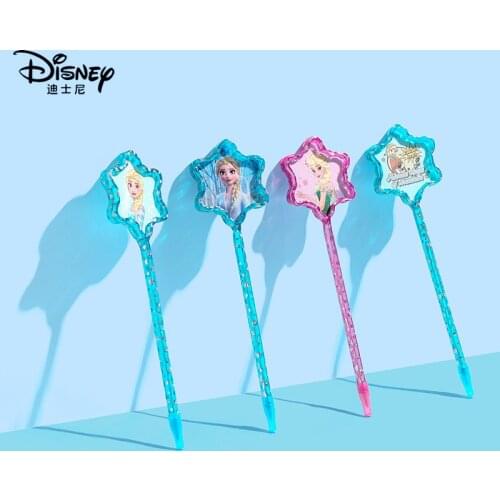 Disney Frozen Cartoon Gel Pen Office Ballpoint Pen Student Writing Painting Cute Snowflake Creative Black Pen Learning Gift