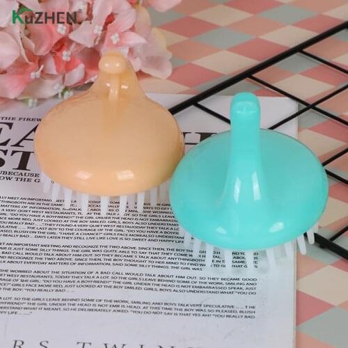 Wide Tooth Handheld Comb Silicone Scalp Massage Brush Washing Comb Mini Head Meridian Massage