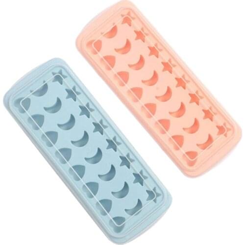 1 Pcs Silicone Ice Square Tray,24-Cavity Heart Moon Star Shaped Chocolate Soap Moulds,Baking Molds,Ice Making Mold