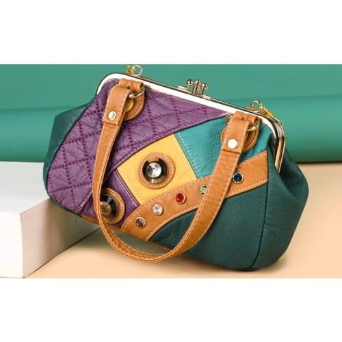 Women Bag Crossbody Bag for Women Luxury Shoulder Bag Handbags for Girls 2021 Fashion National Patchwork Bag Chain Messenger Bag