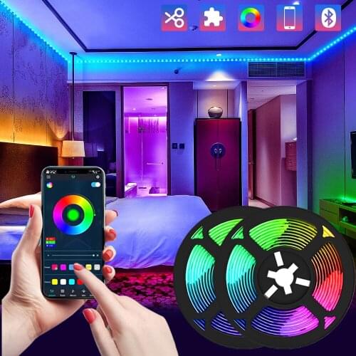 LED Strip Light Bluetooth USB Powered LED Lights Strips With Remote RGB 5050 Color Changing LED TV Backlights For Home Decor