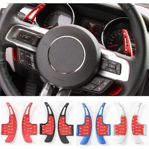 YCCPAUTO 2Pcs Car Interior Accessories Aluminum alloy Steering Wheel Shift Paddle Shifter For Ford Mustang 2015 2016 2017