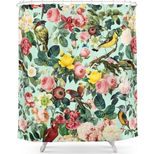 Floral And Birds III Shower Curtain