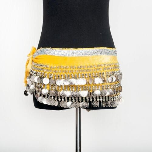 Womens Pearl Belly Dance Hip Scarf Performance wear hanging coin belly dance costomes belly dancing hip belt dance wear 9790