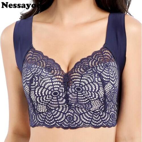 Women Full Cup Minimizer Active Bra Vest Wireless Pad Bralette Plus Size 90 120 C D E Cup Blue Red Skin Comfortable Sleeping Bra